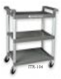 Clearing Trolley — Serving Trolley - 3 shelf S/S Extra Heavy duty, 2 Shelf, 5 castors (2 brakes & 2 swivel)