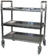 Clearing Trolley — Serving Trolley - 2 shelf S/S Extra Heavy duty, 2 Shelf, 5 castors (2 brakes & 2 swivel)