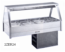 Refrigerated Food Display Bars — Single Row - Straight glass