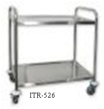 Clearing Trolley — Serving Trolley - 2 shelf S/S Extra Heavy duty, 2 Shelf, 5 castors (2 brakes & 2 swivel)