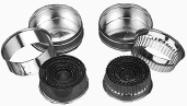 Cookie CuttersSets Of Shapes — Round set Plain - 3 piece Plain Round - Set of 14 Plain Round - Set of 11 Scalloped Round - Set of 14 Scalloped Round - Set of 11 Plain Square - Set of 6 Plain Hexagon - Set of 6 Plain Petal - Set of 6 Plain Teardrop - Set of 6 Shape set- 6 pc Stainless Steel (flower, 4 pt star, 5 pt star, heart, crescent, mushroom) Star set - 6 piece Star set Plain - 4 piece Shape set - 4 piece (circle, flower, star, heart) Plain Heart - Set of 6 Plain & Scalloped Star - Set of 5 Snowflake Set - 5 Piece