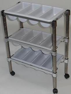 Clearing Trolley — Serving Trolley - 3 shelf S/S Extra Heavy duty, 2 Shelf, 5 castors (2 brakes & 2 swivel)